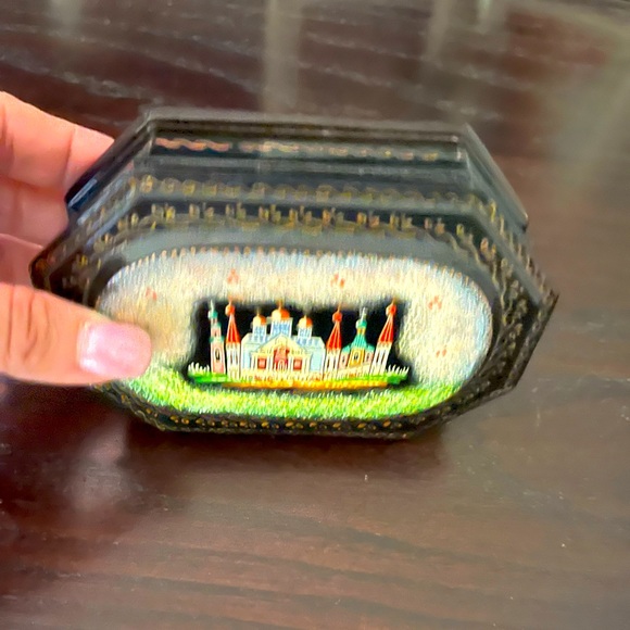 Antique Russian Lacquer Box Kholui Hand painted signed - Picture 4 of 11